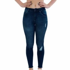 ONLY Damen Hose - Blush Mid Ank Raw - Medium Blue