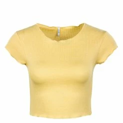 ONLY Damen Top - Kitty Short Top - Cornsilk