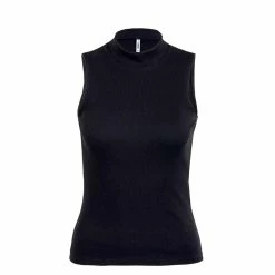 ONLY Damen Top - Nessa Life Highneck Rib - Black