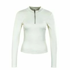 ONLY Damen Longsleeve - Nessa Half Zip - Cloud Dancer
