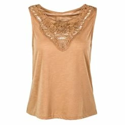 Alternative view of ONLY Damen Top - Lisa S/L - Indian Tan