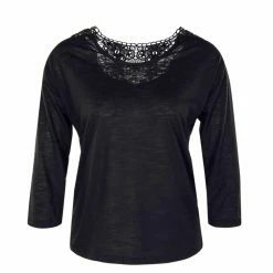 ONLY Damen Longsleeve - Lisa 3/4 Lace - Black