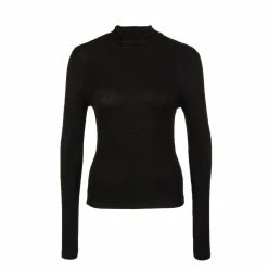 ONLY Damen Longsleeve - Sille Rollneck Top - Black