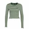 ONLY Damen Longsleeve - Maja Cropped Stripe - Hunter Green