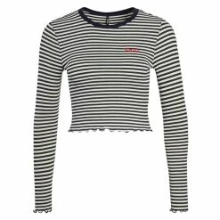 Alternative view of ONLY Damen Longsleeve - Maja Cropped Stripe - Night Sky