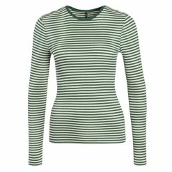 Alternative view of ONLY Damen Longsleeve - Maja Stripe - Hunter Green
