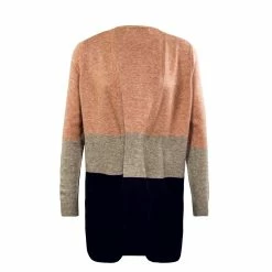 ONLY Damen Cardigan - Long Queen Stripe - Rosa / Black / Beige