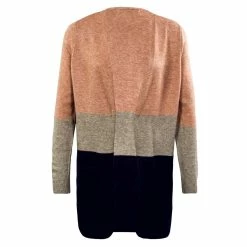 Alternative view of ONLY Damen Cardigan - Long Queen Stripe - Rosa / Black / Beige