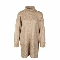 ONLY Kleid - Tatiana Rollneck Knit Long - Humus Melange
