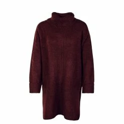 ONLY Kleid - Tatiana Rollneck Knit Long - Wine