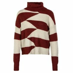 Alternative view of ONLY Damen Longsleeve - Kasha Life Stripe Roll Neck Knit - Spiced Apple