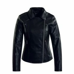 ONLY Damen Lederjacke - Melisa Faux Leather Biker - Black