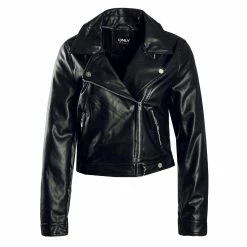Alternative view of ONLY Damen Jacke - Best Faux Leather Biker - Black