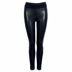 Alternative view of ONLY Damen Leggings - Star Faux Light Ela - Black