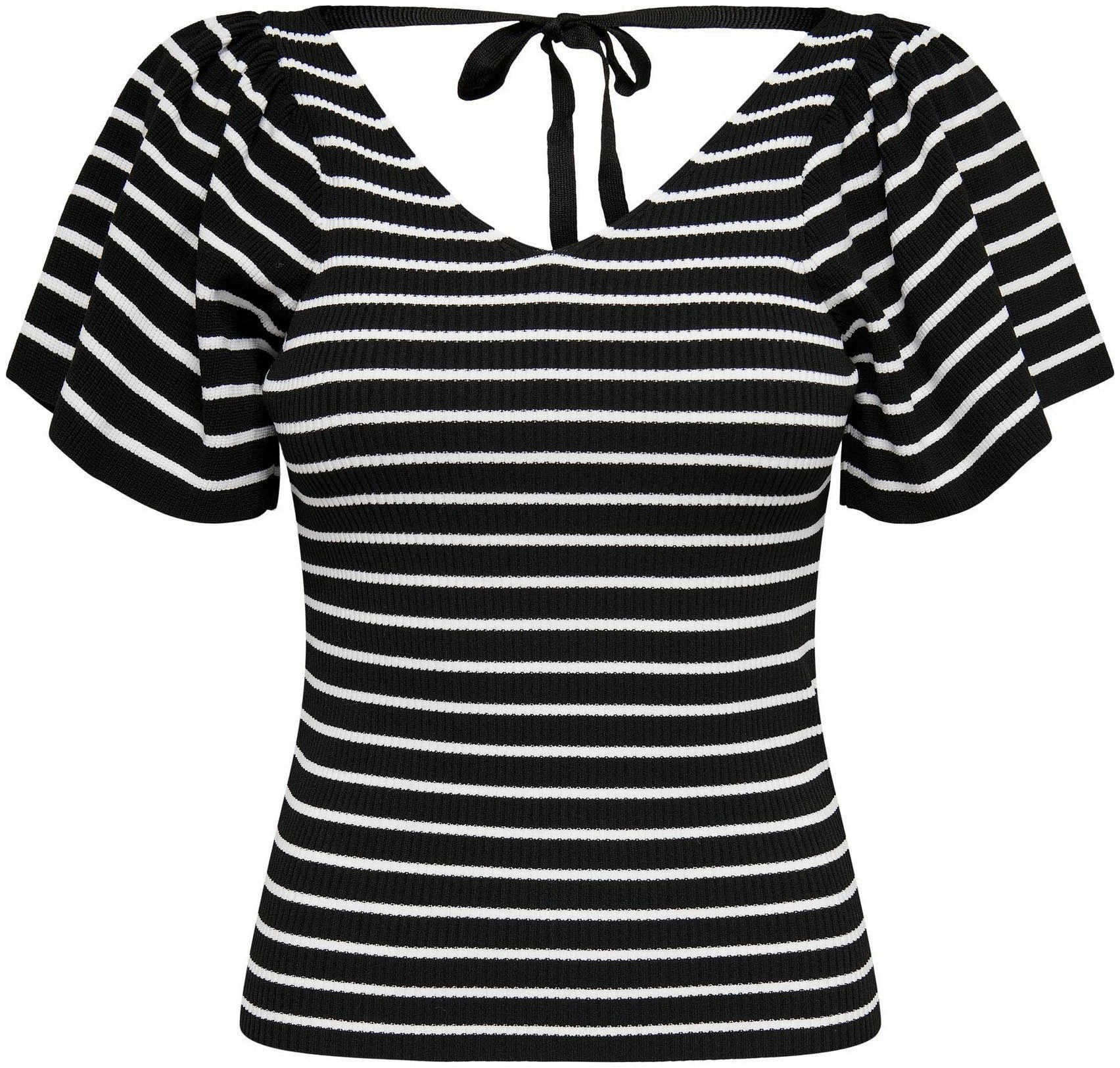 Only Kurzarmpullover »ONLLEELO STRIPE SS BACK V-NECK KNT NOOS« 8 Only Kurzarmpullover »ONLLEELO STRIPE SS BACK V-NECK KNT NOOS« – Bild 6