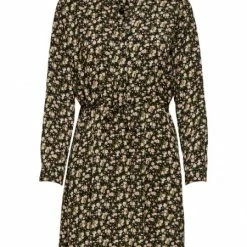 ONLY Bluse Langarm ONLCORY L/S V-NECK TUNIC WVN NOOS, Black/SARAH DITSY FLOWER