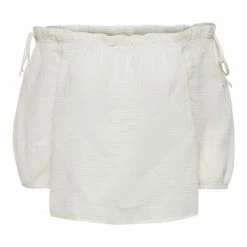ONLY T-Shirt Langarm ONLTILLA THYRA OFF SHOULDER TOP NN, Cloud Dancer