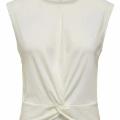 ONLY Bluse Halbarm ONLELISA S/S KNOT TOP JRS, Cloud Dancer