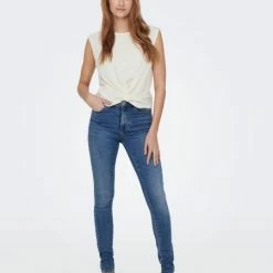 ONLY Bluse Halbarm ONLELISA S/S KNOT TOP JRS, Cloud Dancer -ONLY SHOP 994b48a7 b154 62a9 a814 b0896c0d0833 600x600