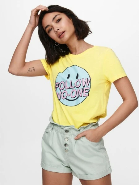 ONLY T-Shirt Halbarm ONLSMILEY LIFE REG S/S TOP BOX JRS, Sunshine/FOLLOW 8 ONLY T-Shirt Halbarm ONLSMILEY LIFE REG S/S TOP BOX JRS, Sunshine/FOLLOW – Bild 6