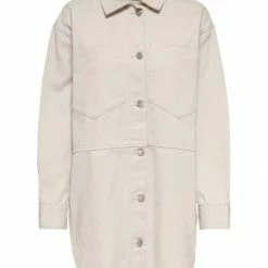 ONLY Bluse Langarm ONLDREW CANVAS SHACKET CC OTW, Pumice Stone