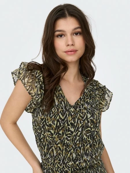 ONLY Bluse Halbarm ONLELIZA S/S V-NECK TOP PTM, Toasted Coconut/Craft Animal 6 ONLY Bluse Halbarm ONLELIZA S/S V-NECK TOP PTM, Toasted Coconut/Craft Animal – Bild 4