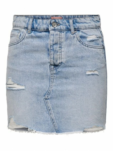 ONLY Rock ONLSKY REG SKIRT RW EDGE DST PIM22W, Light Blue Bleached Denim 3 ONLY Rock ONLSKY REG SKIRT RW EDGE DST PIM22W, Light Blue Bleached Denim