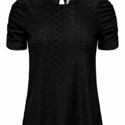 ONLY Bluse Halbarm ONLSANDRA S/S PUFF TOP JRS, Black