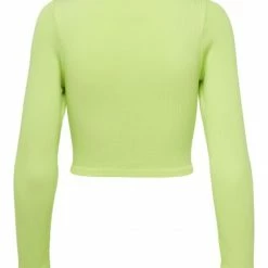 Alternative view of ONLY Bluse Langarm ONLGWEN RIB L/S CROP CUT TOP PNT, Celery Green