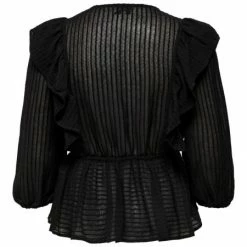Alternative view of ONLY Bluse Langarm ONLLONDON 3/4 RUFFLE TOP NOOS WVN, Black