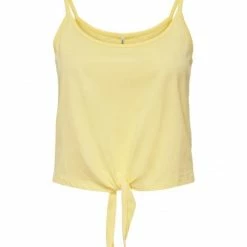 ONLY Bluse Halbarm ONLMAY S/L REG SHORT KNOT TOP JRS, Lemon Meringue