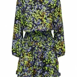 ONLY Kleid ONLALORA L/S SMOCK DRESS PTM, Black/Town Flower