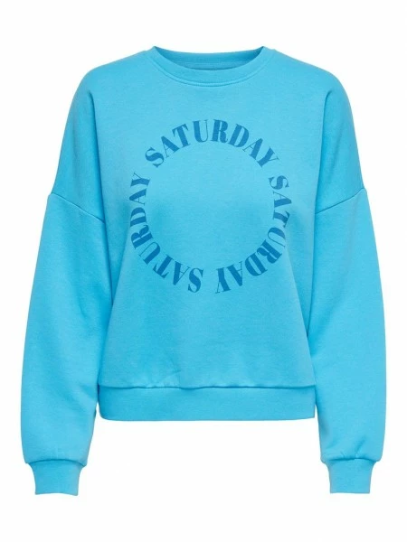 ONLY Sweat Oberteil ONLWEEKDAY L/S CIRKEL BOX SWT, Horizon Blue/Saturday 3 ONLY Sweat Oberteil ONLWEEKDAY L/S CIRKEL BOX SWT, Horizon Blue/Saturday