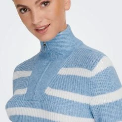 Only Stehkragenpullover »ONLCOCO L/S ZIP PULLOVER EX KNT« In Streifen Optik -ONLY SHOP da9e783a 656c 5a19 a165 6d132a5a4235