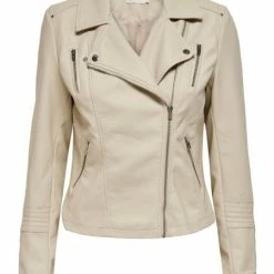 ONLY Jacke ONLGEMMA FAUX LEATHER BIKER OTW NOO, Silver Lining