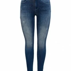 ONLY Jeans ONLBLUSH MID SK ANK RAW REA811 NOOS, Dark Blue Denim