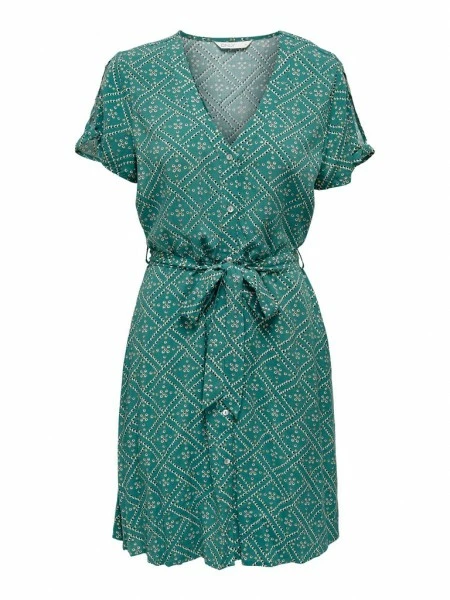 ONLY Kleid ONLRICKY FR S/S FOIL DRESS PTM, Deep Jungle/Gandi 3 ONLY Kleid ONLRICKY FR S/S FOIL DRESS PTM, Deep Jungle/Gandi
