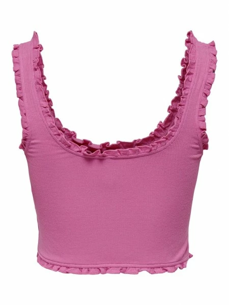 ONLY Bluse Halbarm ONLBELIA S/L CROPPED FRILL TOP CS J, Super Pink 5 ONLY Bluse Halbarm ONLBELIA S/L CROPPED FRILL TOP CS J, Super Pink – Bild 3