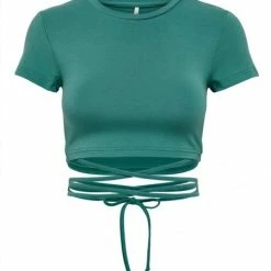 ONLY Bluse Halbarm ONLLOLA S/S STRING TOP JRS, Deep Jungle